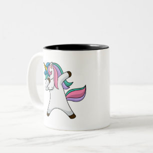 Taza Bicolor Café de dos tonos de unicornio personalizado lindo