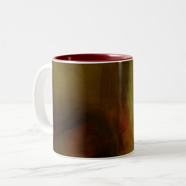 Taza Bicolor Café de fondo negro marrón (Anverso izquierdo)