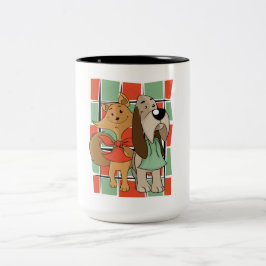 Taza Bicolor Café de gato y perro