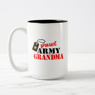 Taza Bicolor Café de la abuela del ejército orgulloso
