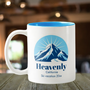 Taza Bicolor Café de la estación de esquí Heavenly Mountain Cal