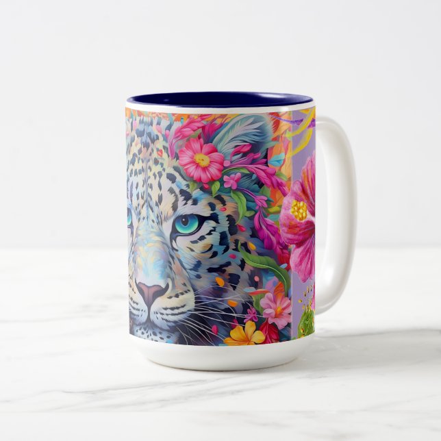 Taza Bicolor Café de leopardo de las nieves (Anverso derecho)