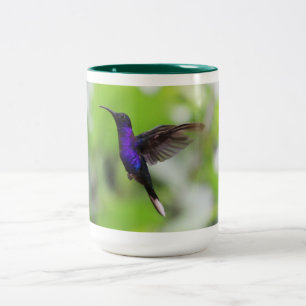 Taza Bicolor Café de pájaro morado Mug