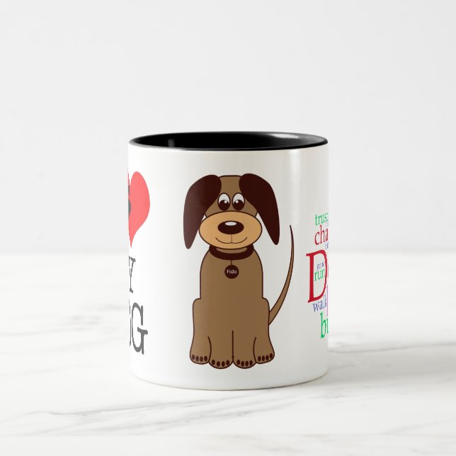 Taza Bicolor Café de perro marrón (Centro)