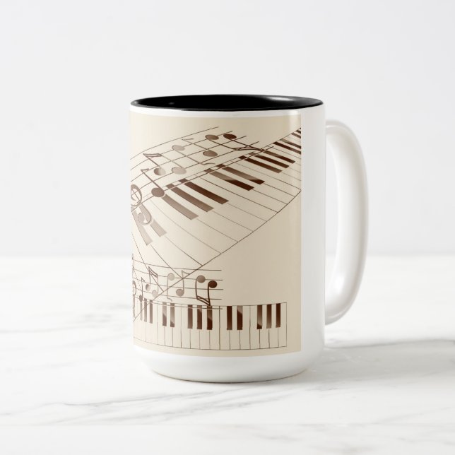 Taza Bicolor Café de piano (Anverso derecho)