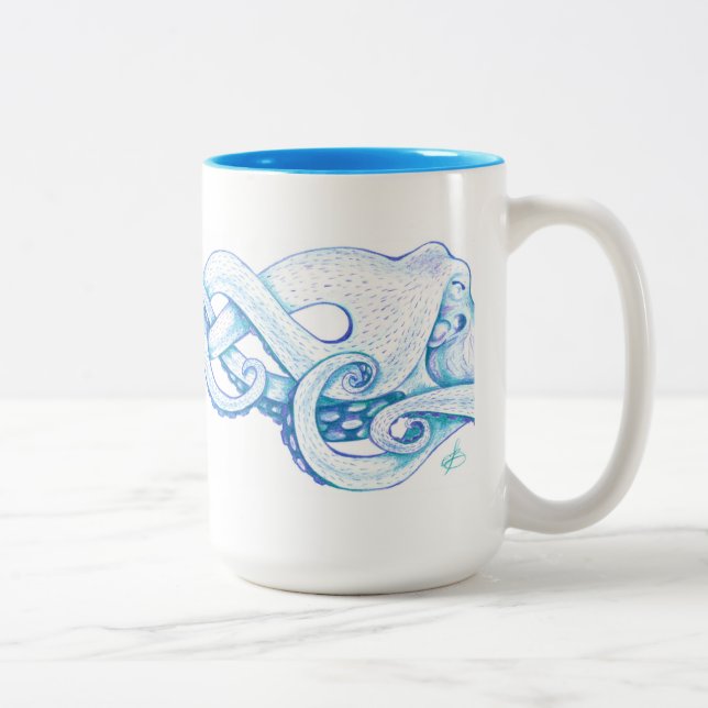Taza Bicolor Café de pulpo azul (Derecha)