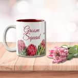 Taza Bicolor Café de regalo de regalo de protea rosada de orige<br><div class="desc">Protea Rosa Botánica Floral Entourage Regalo Café Mug.</div>