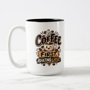 Taza Bicolor Café Divertido Primero, Madurar Después