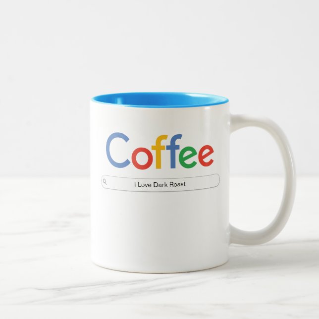 Taza Bicolor Café En Google Font De Dos Tones De Café Mug (Derecha)