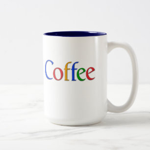 Taza Bicolor café en google font mug