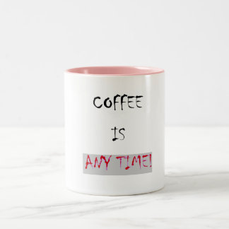 Taza Bicolor Café es cualquier momento Texto> Coffee Mugs diver