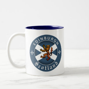 Taza Bicolor Café escocés Mug, Edimburgo, Bandera escocesa