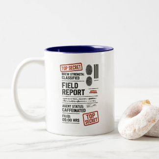 Taza Bicolor Café espía Mug - Regalo encubierto de cafeína Brew