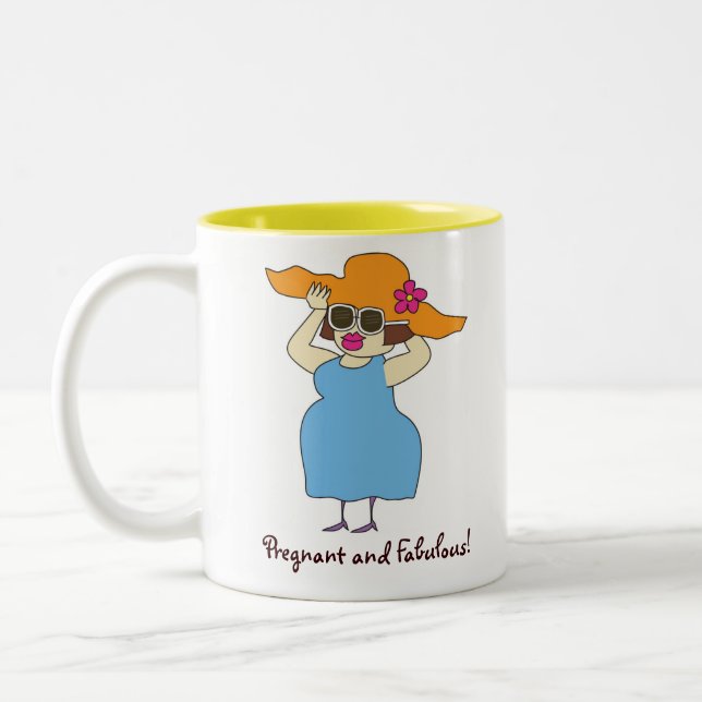 Taza Bicolor Café Fabuloso y Embarazado (Izquierda)