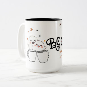 Taza Bicolor Café fantasma lindo Boo-tiful Morning Halloween