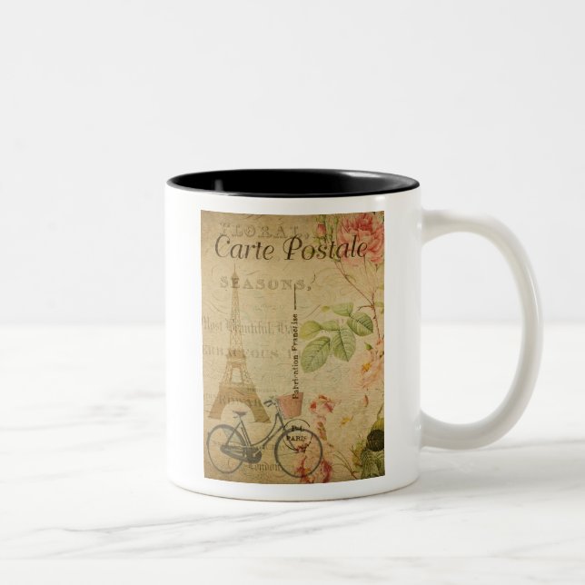 Taza Bicolor Café francés de postales (Derecha)