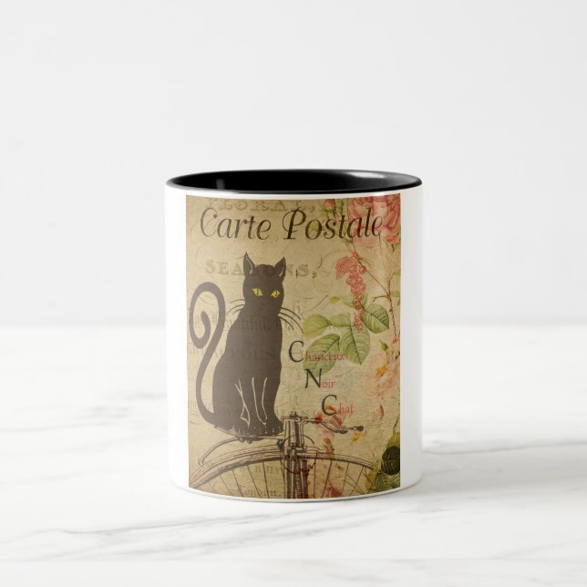 Taza Bicolor Café francés de postales (Centro)
