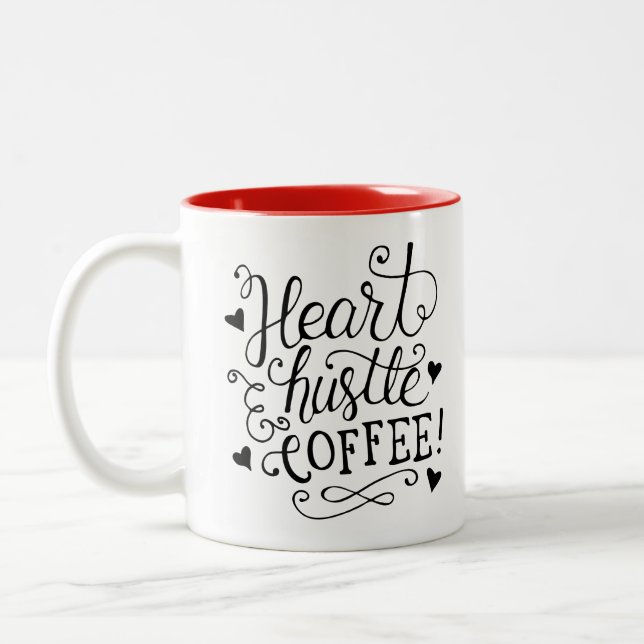 Taza Bicolor Café Heart Hustle (Izquierda)