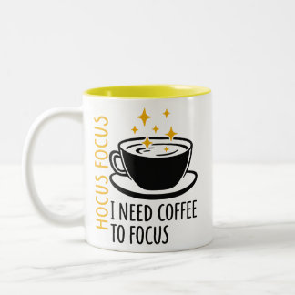 Taza Bicolor Café Hocus Pocus Necesito Café Divertido 