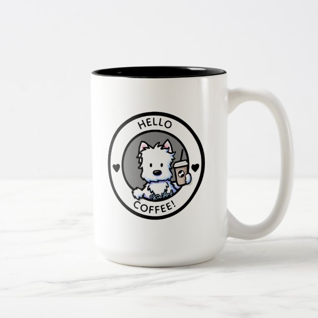 Taza Bicolor Café KiniArt Westie (Derecha)