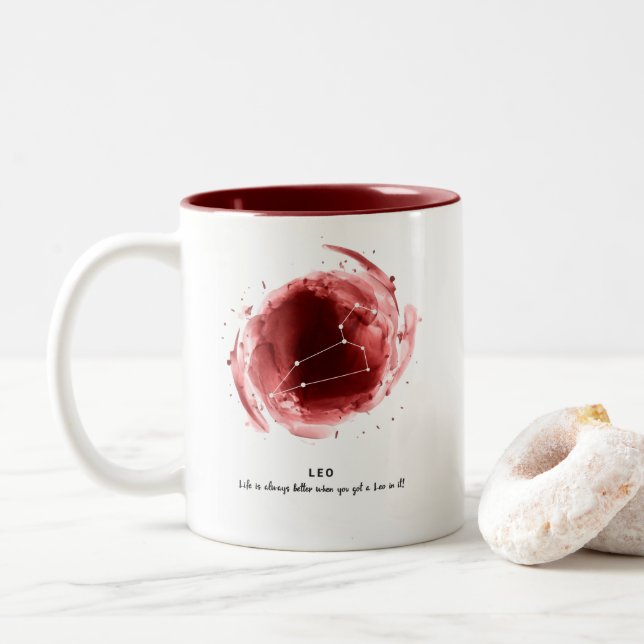 Taza Bicolor Café Leo Zodiac (Con donut)