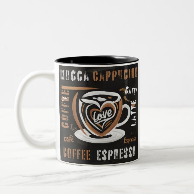 Taza Bicolor Café Mocca Cappucino Esspreso Cafe'Latte (Izquierda)