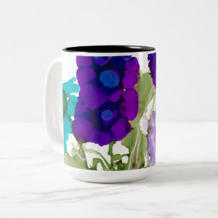 Taza Bicolor Café morado y acuático