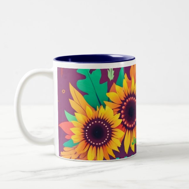 Taza Bicolor Café Mug, Café Caído Mug, Sunflowers Mug (Izquierda)