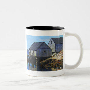 Taza Bicolor Café Mug en bote de arte textil