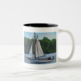 Taza Bicolor Café Mug en bote de arte textil