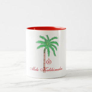 Taza Bicolor Café Mug Feliz Navidad/Mele Kalikimaka