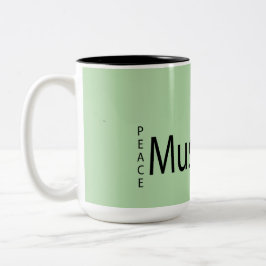 Taza Bicolor "Café + Música = Paz