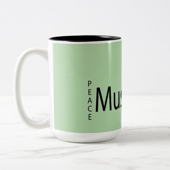 Taza Bicolor "Café + Música = Paz  (Izquierda)