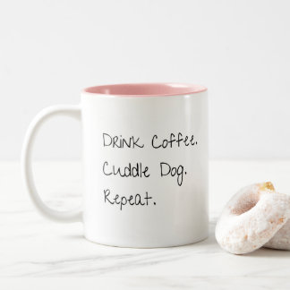 Taza Bicolor Café para beber, perro para reventar repite café d