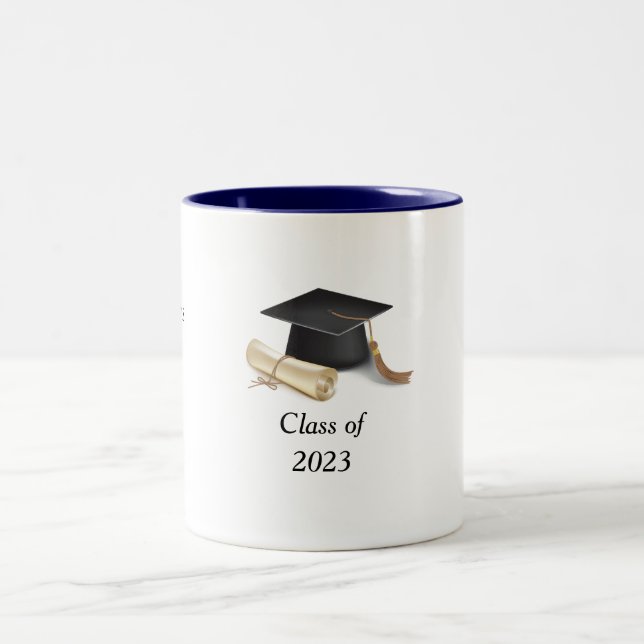 Taza Bicolor Café personalizado de graduado (Centro)