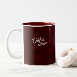 Taza Bicolor "Café, por favor" Mínimo, Elegante, Patrón
