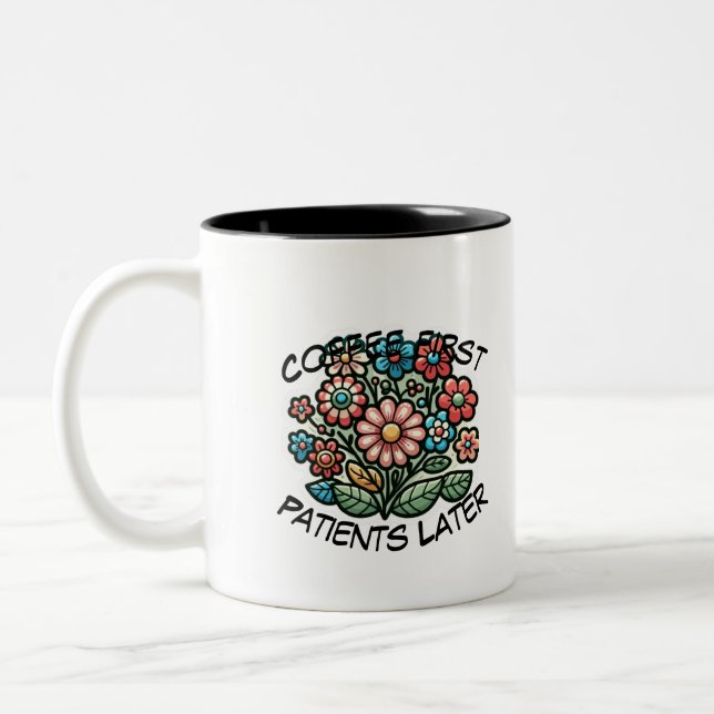 Taza Bicolor Café primero. Pacientes Después. (Izquierda)