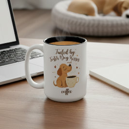 Taza Bicolor Café Rescate Impulsado Por Besos De Perros De Fost