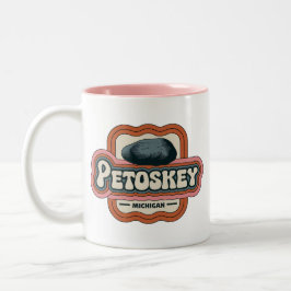 Taza Bicolor Café retro Petoskey Michigan vintage de 70