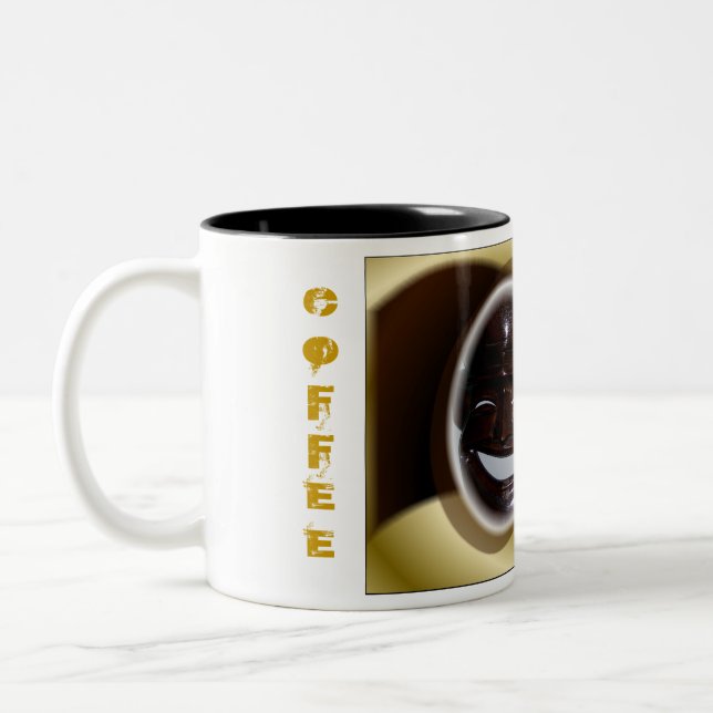 Taza Bicolor Café/Sin café Feliz Triste (Izquierda)