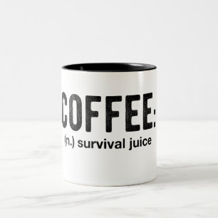 Taza Bicolor Café Supervivencia Jugo Gracioso Café Mug