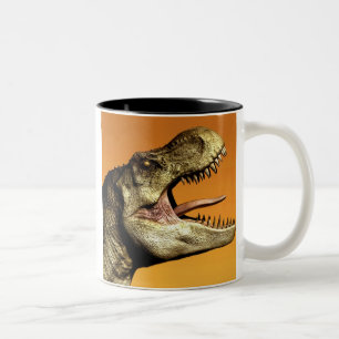 Taza Bicolor Café T de Dino del verde del dinosaurio del
