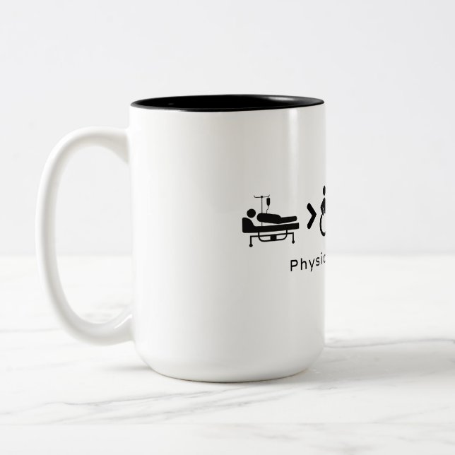 Taza Bicolor Café Terapista Físico Mug (Izquierda)