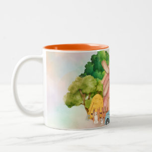 Taza Bicolor Café vivo de granja Mug
