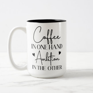 Taza Bicolor Café Y Ambición - Potenciación Para Los Amantes De