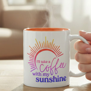 Taza Bicolor Café y Arcoíris de Sol