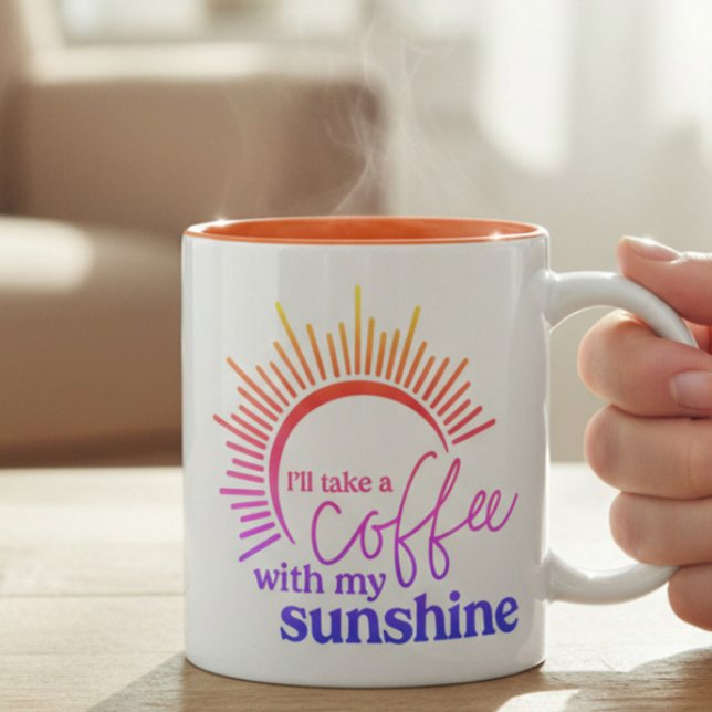 Taza Bicolor Café y Arcoíris de Sol (Subido por el creador)