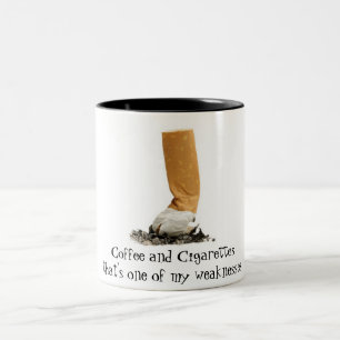 Taza Bicolor Café y cigarrillos