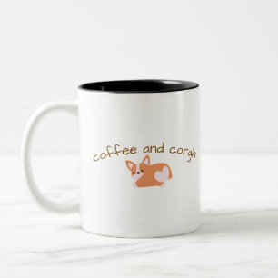 Taza Bicolor Café y Corgis
