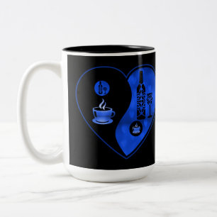Taza Bicolor Café y vino de Yin azul y Yang